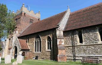 The church of St Mary the Virgin in Tollesbury is made partly with Roman bricks