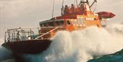 The lifeboat in action off Guernsey