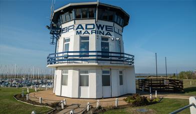 Control tower at Bradwell Marina