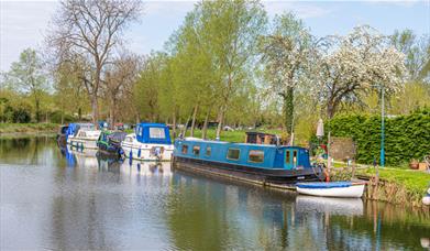 Colourful canal boats