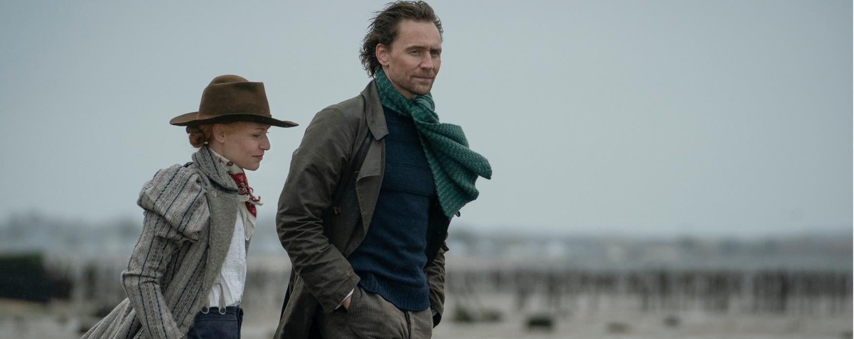 Actors Claire Danes and Tom Hiddleston on the set of The Essex Serpent