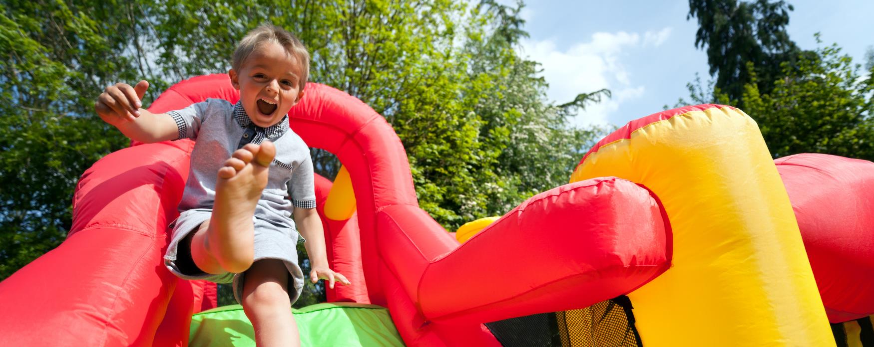 child on bouncy castle