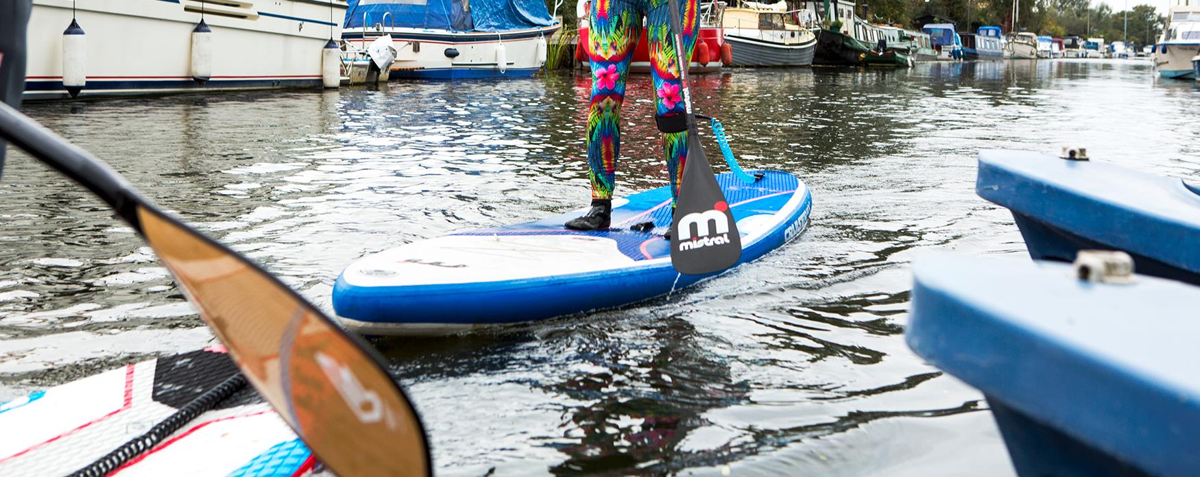 A group of paddle boarders from Frangipani Stand-up Paddle Boarding