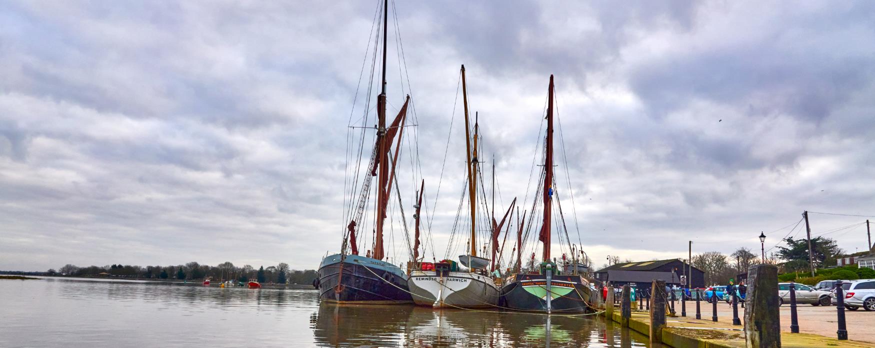 A group of boats moored at Hythe Quay