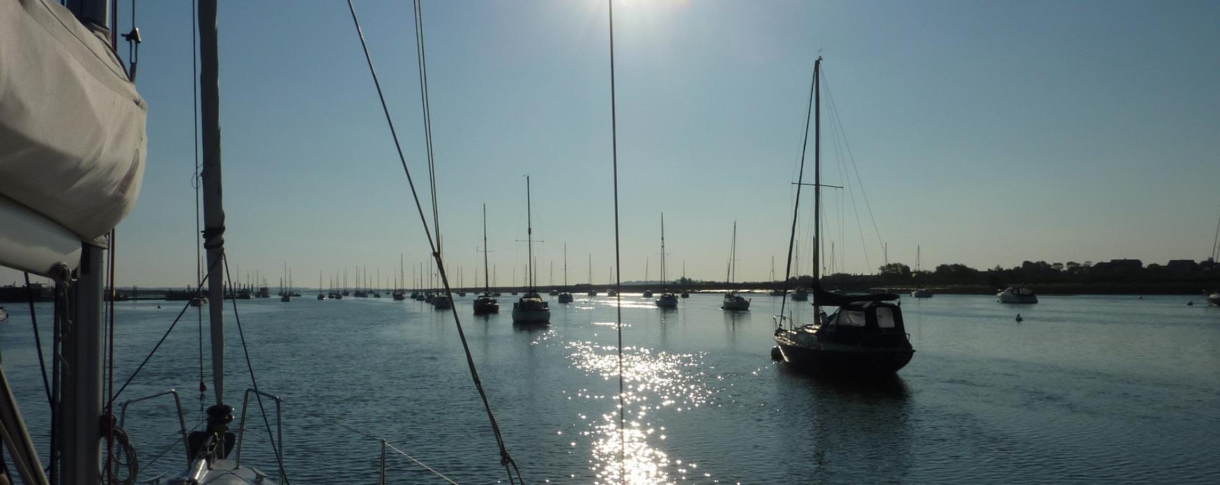 Sunset over yachts at North Fambridge