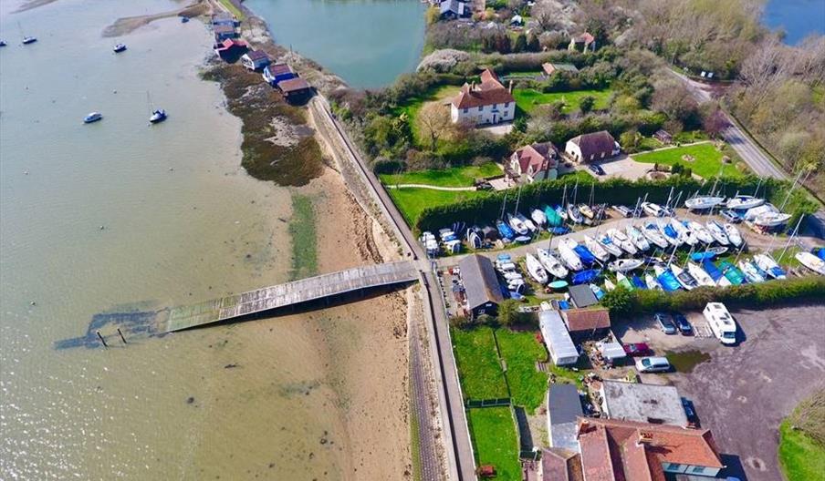 Aerial view of Millbeach Marine Club, Heybridge