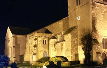 St Leonard's Church lit up at night