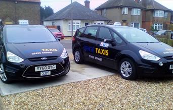 Signwritten cabs from Dengie Taxis