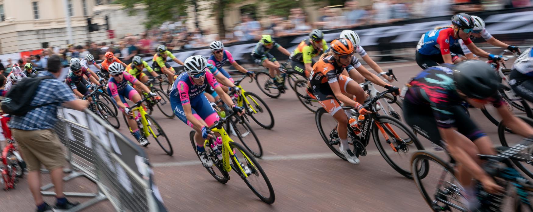Women taking part in Ride London cycle race