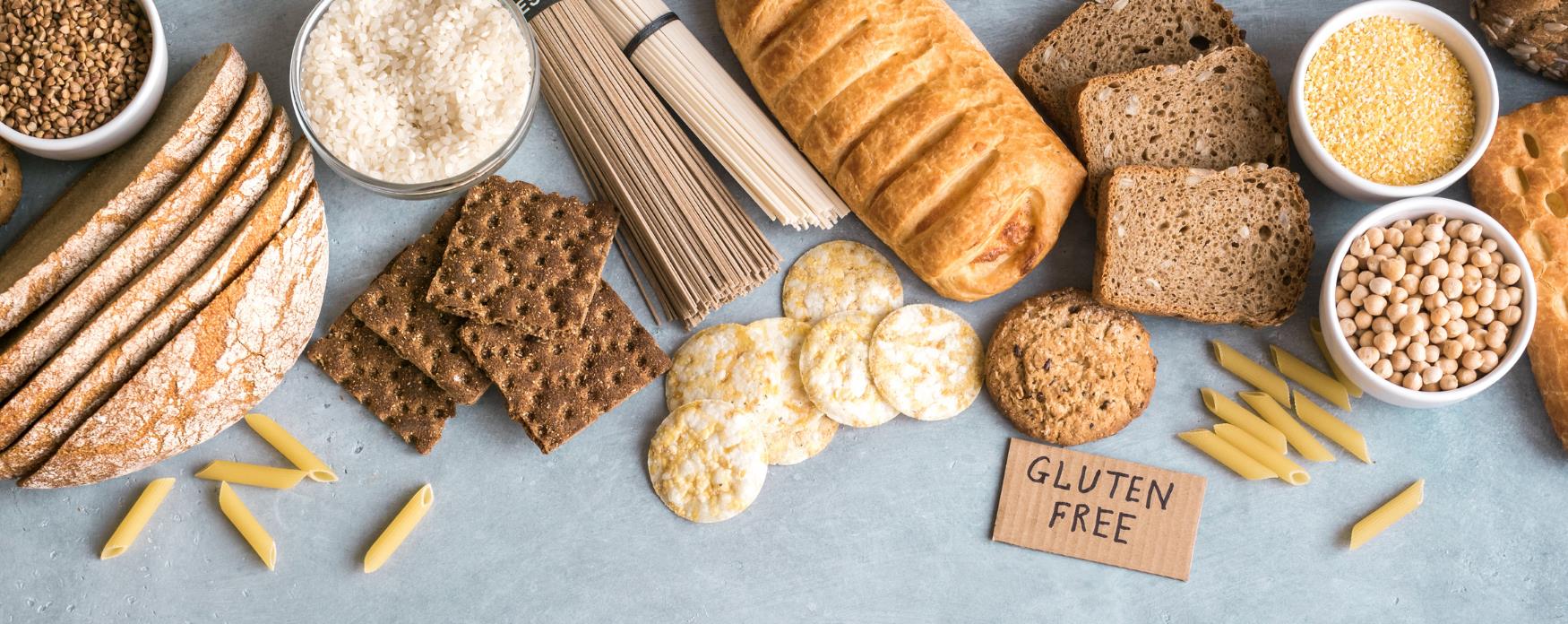 Selection of bread and crackers marked as gluten free