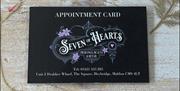 Appointment card with Seven of Hearts Tattoo and Beauty Lounge logo