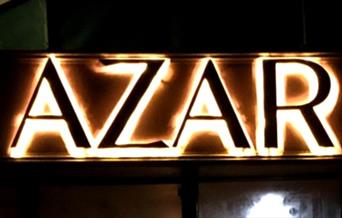 Illuminated sign for Azar Lounge