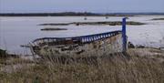 Old boat on the marshes at Northey Island