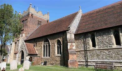 The church of St Mary the Virgin in Tollesbury is made partly with Roman bricks