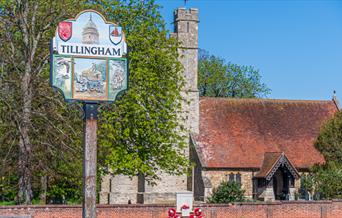 St Nicholas with Tillingham village sign, by James Crisp
