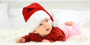 Cute baby in Santa hat