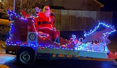 Santa and illuminated sleigh, Rotary Club of Heybridge Blackwater
