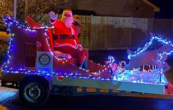 Santa and illuminated sleigh, Rotary Club of Heybridge Blackwater