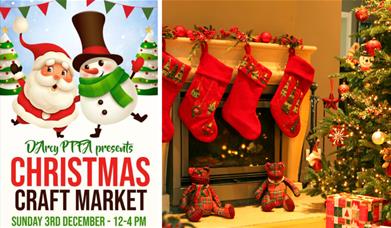 Craft Market poster with Christmas stockings