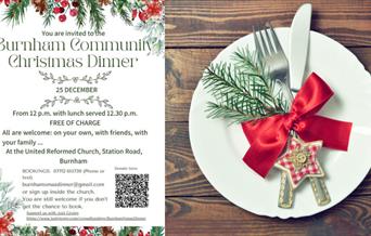 Community Dinner poster with festive plate
