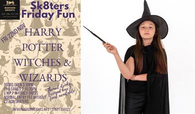 Poster with witch fancy dress