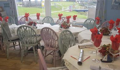 Pretty cafe room at Brew with a View by Bradwell Marina