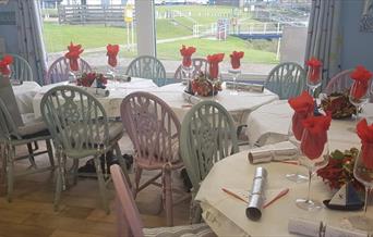 Pretty cafe room at Brew with a View by Bradwell Marina