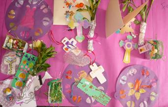 Easter craft items made by children