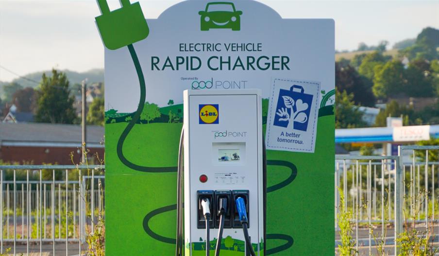 Electric vehicle charging station at Lidl