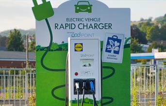 Electric vehicle charging station at Lidl