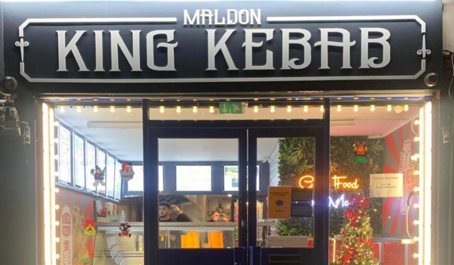 Outside of Maldon King Kebab looking through windows