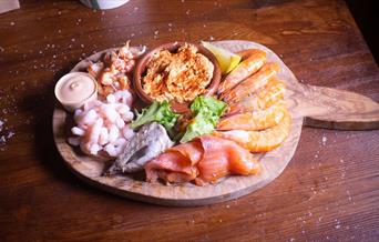 Delicious platter of mixed seafood from Maldon Smokehouse