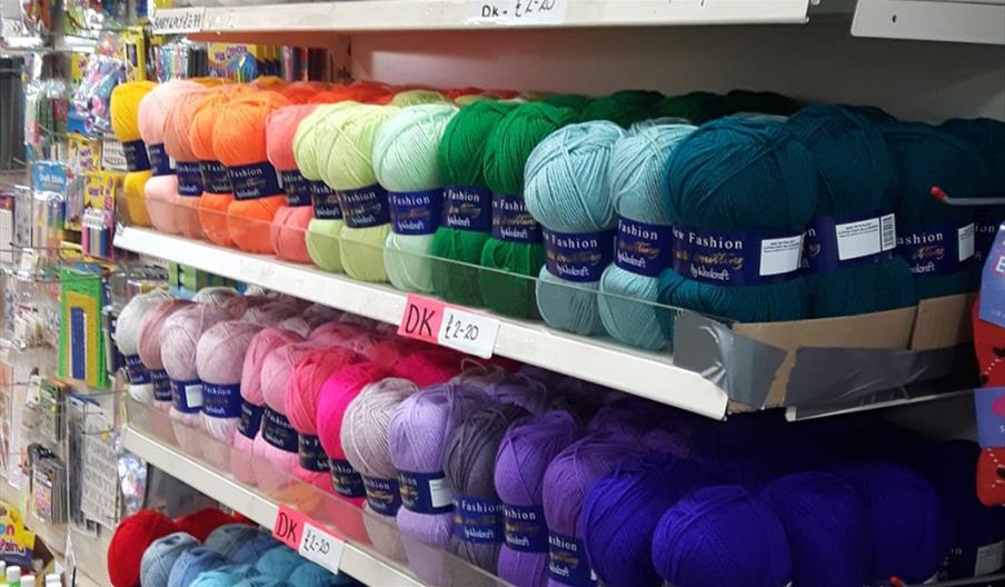 Selection of brightly coloured knitting wool at Paraphernalia