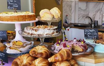 Delicious array of home made cakes at Peaberries
