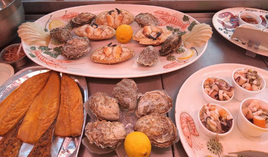Display of fresh seafood