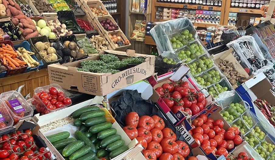 Array of fresh fruit and vegetables at Great Braxted Farm Shop
