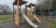 Climbing frames and slide at Great Braxted playground