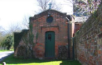 Small red brick building of Little Braxted Chapel
