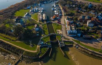 Sea lock from above, captured by Aerial Essex