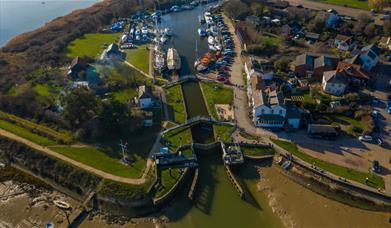 Sea lock from above, captured by Aerial Essex