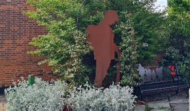 Tommy soldier silhouette at Memorial Garden