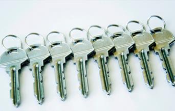 Row of newly cut keys