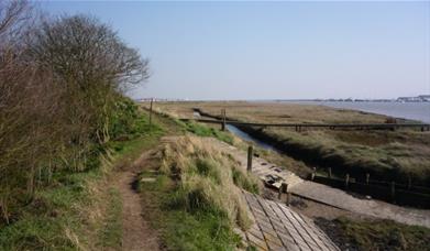 Path along sea wall from Creeksea towards Burnham
