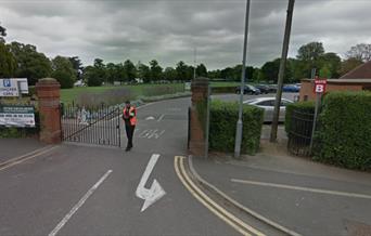 Google Maps screenshot showing the entrance to the car park