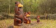Wooden sculptures in Southminster Jubilee Wood