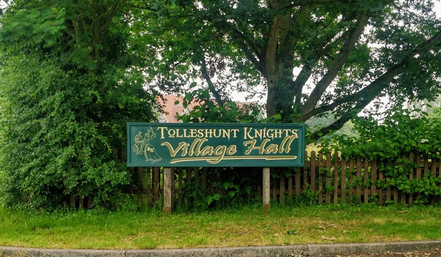Tolleshunt Knights Village Hall sign