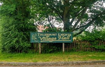 Tolleshunt Knights Village Hall sign