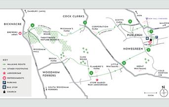 Map of Purleigh & Stow Maires walking route