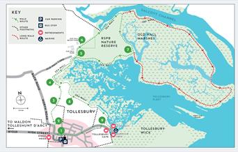 Map of Tollesbury & Old Hall Marshes Walking route