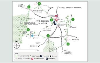 Map of Woodham Walter Common walking route